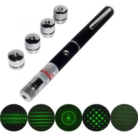 Green Laser Pointer with 4 Changeable Heads