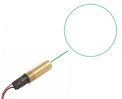 Modulo laser verde che proietta un cerchio